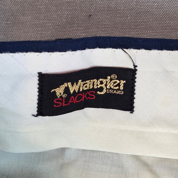 Vintage Wrangler Slacks Men’s 36x27 Made in USA Poly Blend Trousers 70s 80s - Picture 4 of 16